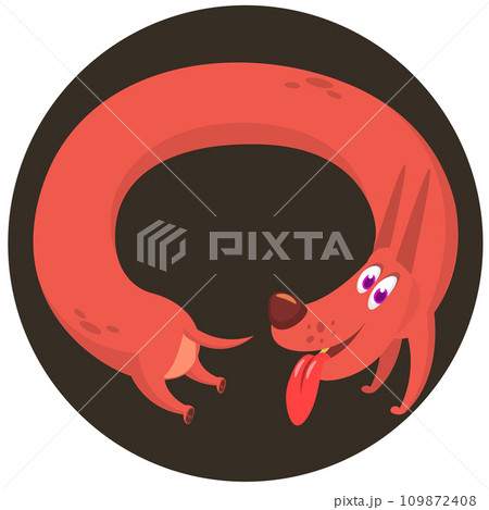 Cute cartoon  funny dog. Vector illustration 109872408