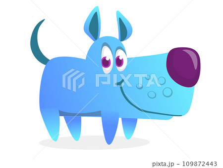 Cute cartoon  funny dog. Vector illustration 109872443