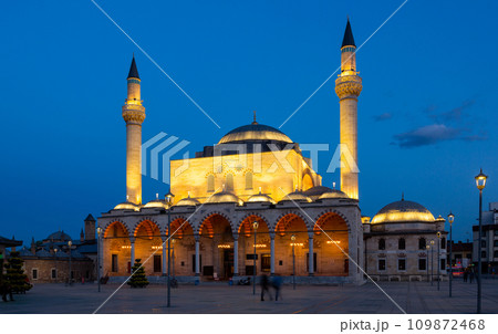 Evening view of Selimiye Mosque, Konya, Turkey Evening view of Selimiye Mosque, Konya, Turkey 109872468