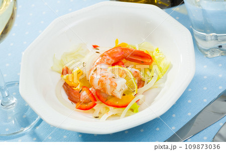Seafood ceviche with shrimps 109873036