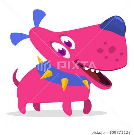 Cute cartoon  funny dog. Vector illustration 109873122