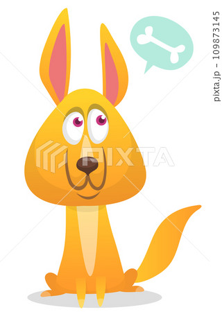 Cute cartoon  funny dog. Vector illustration 109873145