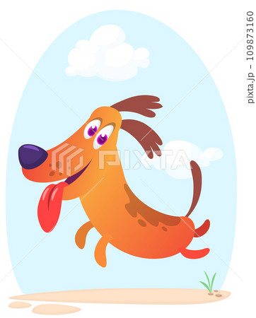 Cute cartoon funny dog. Vector illustration Cute cartoon funny dog. Vector illustration 109873160