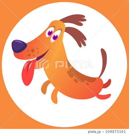 Cute cartoon funny dog. Vector illustration Cute cartoon funny dog. Vector illustration 109873161