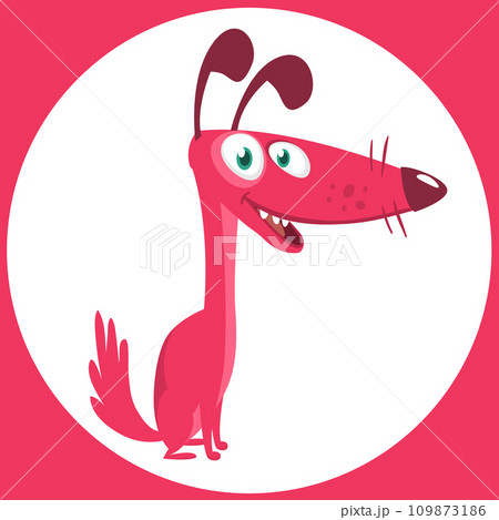 Cute cartoon funny dog. Vector illustration Cute cartoon funny dog. Vector illustration 109873186