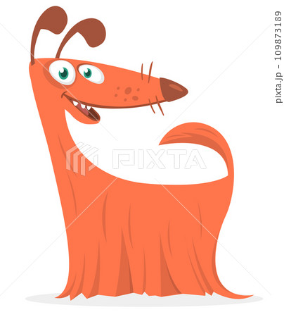 Furry and funny purebred doggy cartoon. Vector illustration Furry and funny purebred doggy cartoon. Vector illustration 109873189