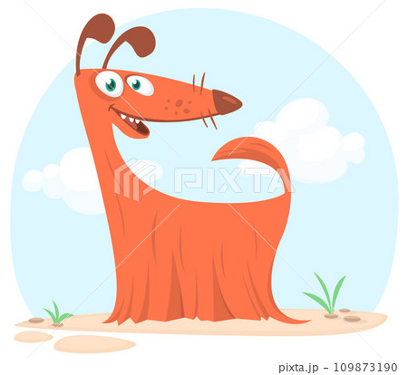 Cute cartoon  funny dog. Vector illustration 109873190