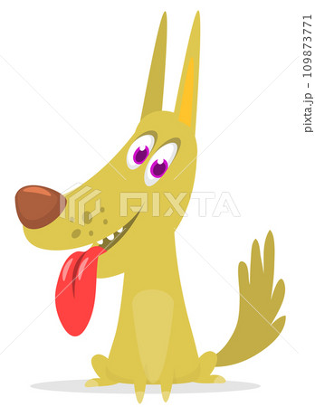 Cute cartoon funny dog. Vector illustration Cute cartoon funny dog. Vector illustration 109873771