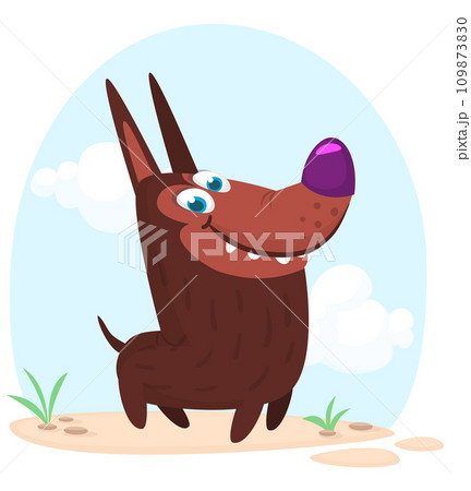 Cute cartoon funny dog. Vector illustration Cute cartoon funny dog. Vector illustration 109873830