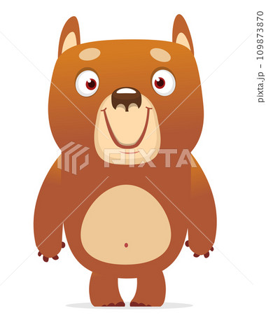 Happy cartoon bear. Vector illustration of brown bear 109873870
