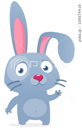 Happy cute bunny cartoon. Easter vector rabbit  illustration 109874416