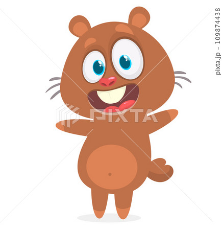 Cartoon vector illustration of funny hamster. Isolated on white 109874438