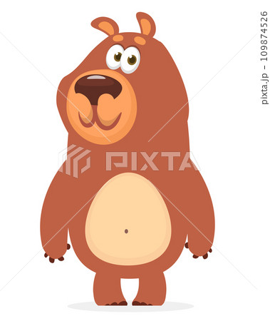 Happy cartoon bear. Vector illustration of grizzly bear 109874526