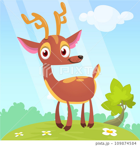 Cartoon deer character illustration. Vector isolated Cartoon deer character illustration. Vector isolated 109874584