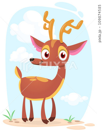Cartoon deer character illustration. Vector isolated 109874585