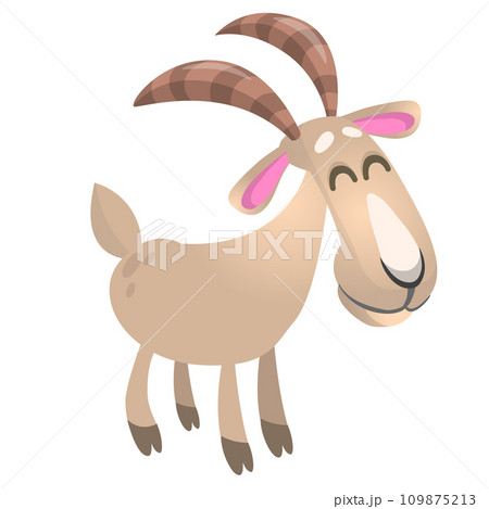 Vector illustration of cute goat character cartoon isolated 109875213