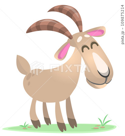 Vector illustration of cute goat character cartoon isolated 109875214