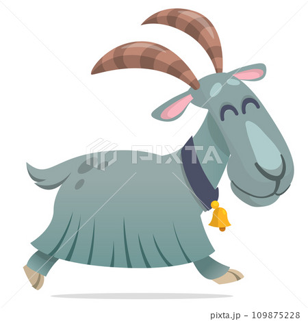 Vector illustration of cute goat character cartoon isolated 109875228