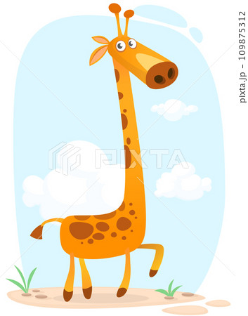 Funny giraffe cartoon design. Vector illustration isolated on white Funny giraffe cartoon design. Vector illustration isolated on white 109875312