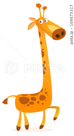 Funny giraffe cartoon design. Vector illustration isolated on white Funny giraffe cartoon design. Vector illustration isolated on white 109875317