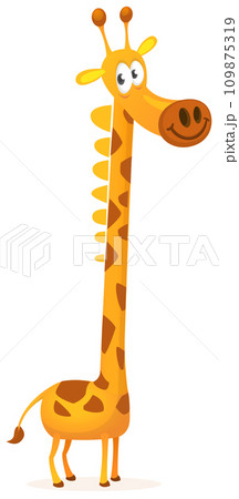 Funny giraffe cartoon design. Vector illustration isolated on white Funny giraffe cartoon design. Vector illustration isolated on white 109875319
