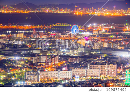 大阪 あべのハルカスからの夕景夜景 大阪 あべのハルカスからの夕景夜景 109875493