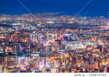 大阪 あべのハルカスからの夕景夜景 大阪 あべのハルカスからの夕景夜景 109875508