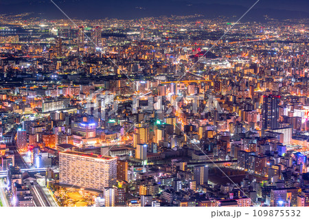 大阪 あべのハルカスからの夕景夜景 大阪 あべのハルカスからの夕景夜景 109875532