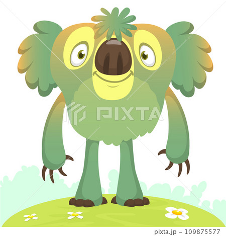 Funny cartoon koala bear character. Vector illustration isolated on white Funny cartoon koala bear character. Vector illustration isolated on white 109875577