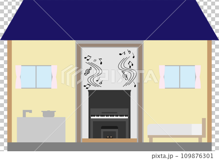 Image material of a house with a soundproof room 109876301