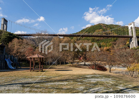 都心から車で1時間 秦野戸川公園の風の吊り橋 秋景 都心から車で1時間 秦野戸川公園の風の吊り橋 秋景 109876600