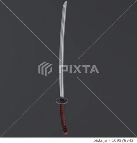 Katana Sword isolated on dark background 109876942