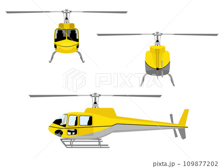 ヘリコプターの前後と側面 ヘリコプターの前後と側面 109877202