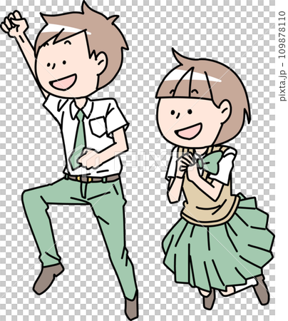 穿著夏季西裝外套的男士和女士 Jump 109878110