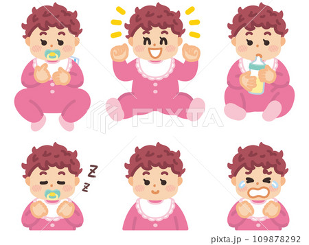 赤ちゃんの表情イラストセット 赤ちゃんの表情イラストセット 109878292