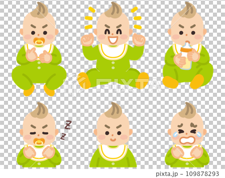 嬰兒面部表情插圖集 嬰兒面部表情插圖集 109878293