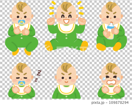 嬰兒面部表情插圖集 109878294