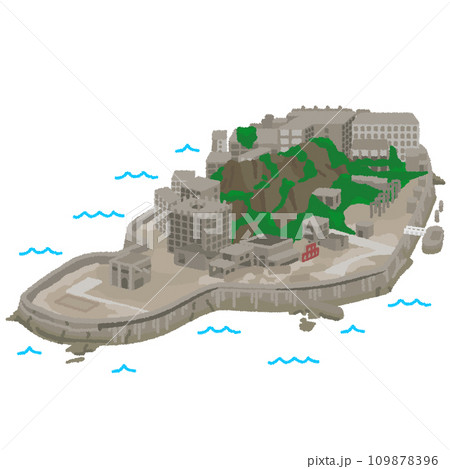 軍艦島のイラスト 109878396