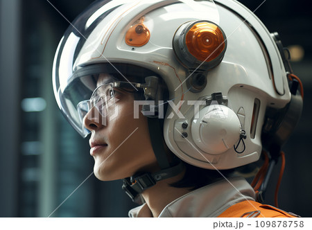 ヘルメットをつけた日本人エンジニア・機関士・宇宙飛行士 109878758
