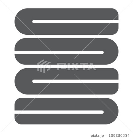 Folded clothes glyph icon, laundry and wash, folded towels sign, vector graphics, a solid pattern on a white background. 109880354