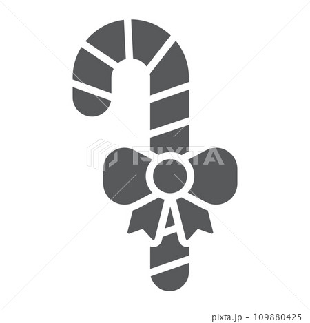 Christmas candies glyph icon, christmas and sweets, candy cane sign, vector graphics, a solid pattern on a white background. Christmas candies glyph icon, christmas and sweets, candy cane sign, vector graphics, a solid pattern on a white background. 109880425