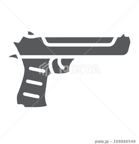 Desert eagle gun glyph icon, army and weapon, handgun sign, vector graphics, a solid pattern on a white background. 109880549