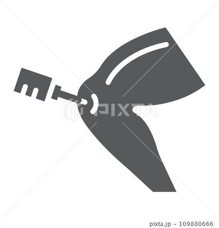 Knee injection glyph icon, orthopedic and medical, bone injection sign, vector graphics, a solid pattern on a white background. 109880666