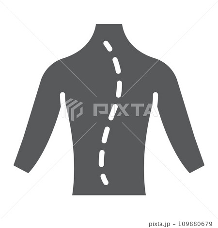 Scoliosis glyph icon, orthopedic and medical, spine sign, vector graphics, a solid pattern on a white background. 109880679
