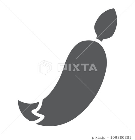 Anal plug with tail glyph icon, sex toy and adult, plug toy sign, vector graphics, a solid pattern on a white background, eps 10. 109880883