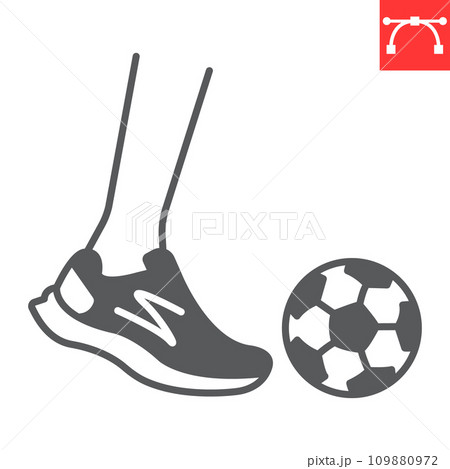 Kickball glyph icon, sport and game, sport shoe with soccer ball vector icon, vector graphics, editable stroke solid sign, eps 10. Kickball glyph icon, sport and game, sport shoe with soccer ball vector icon, vector graphics, editable stroke solid sign, eps 10. 109880972