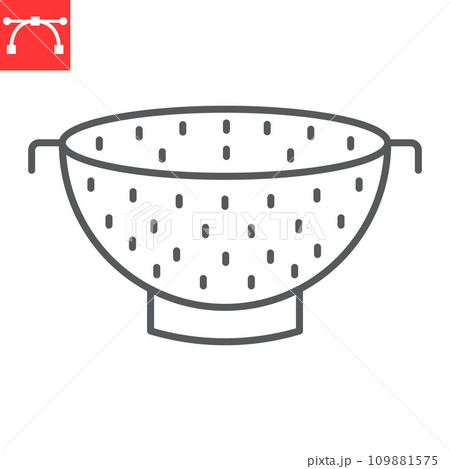 Colander line icon, kitchen and strainer,...のイラスト素材 [109881575] - PIXTA