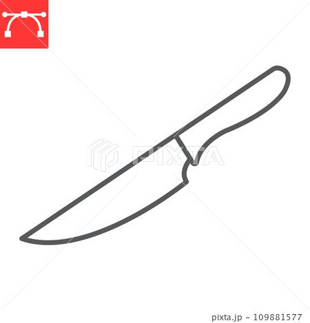Kitchen knife line icon, kitchen and cook, knife vector icon, vector graphics, editable stroke outline sign, eps 10 Kitchen knife line icon, kitchen and cook, knife vector icon, vector graphics, editable stroke outline sign, eps 10 109881577