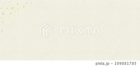 日本伝統の和紙に舞い散る金箔と銀泊 横長の背景素材 日本伝統の和紙に舞い散る金箔と銀泊 横長の背景素材 109881785