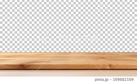 Front View Wooden Tabletop with Clear Space, Studio Shot 109882109